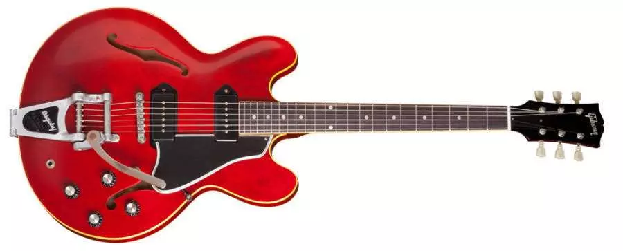 ES-330 VOS Hollowbody W/P-90\'s & Bigsby in Cherry